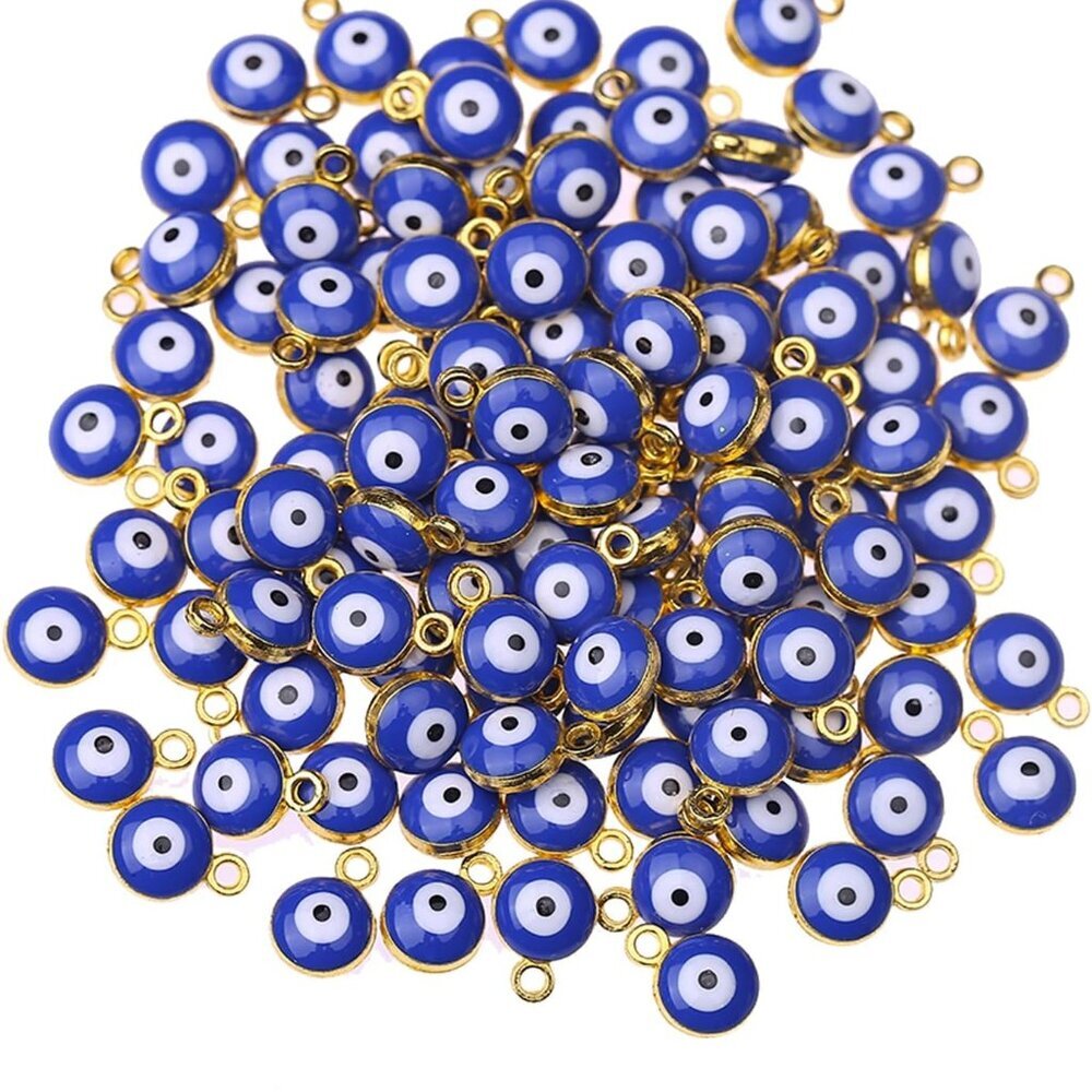 50Pcs Blue Lucky Eye Turkish Beads Evil Eye Beads 6mm Spacer Bead Mixed Mini One